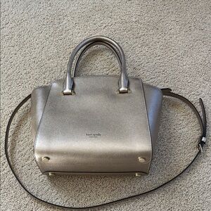kate spade Metallic Pewter Leather Satchel